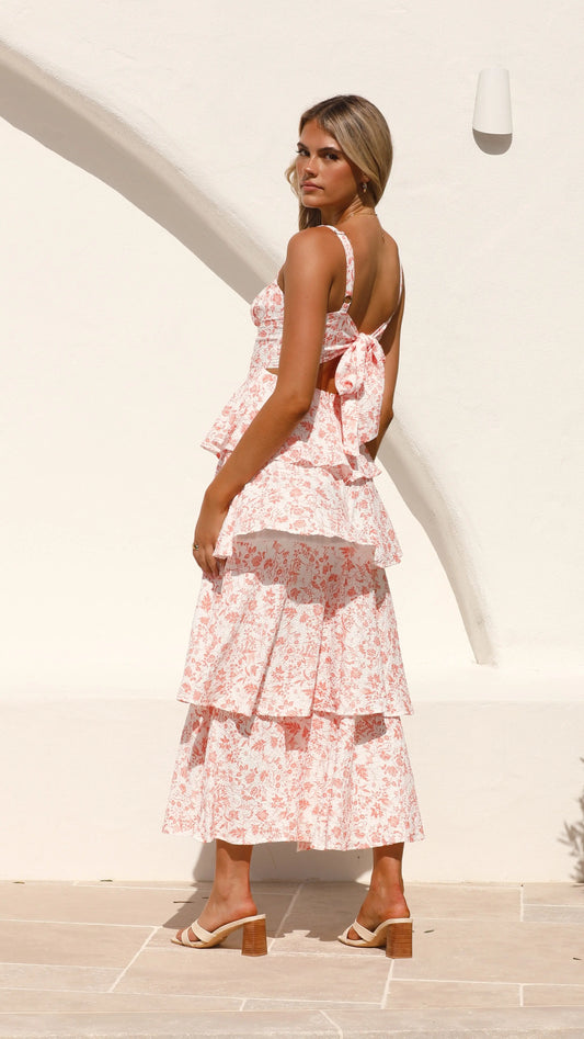 Page Maxi Dress - Peach Floral Aussiehomedecor
