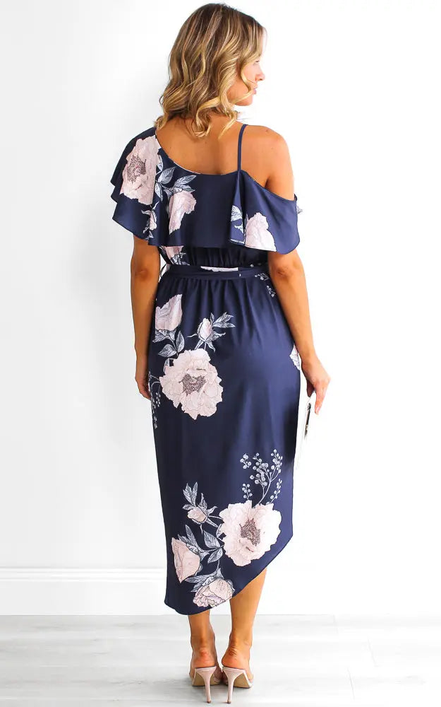 Portia Midi Dress - Navy Floral Aussiehomedecor