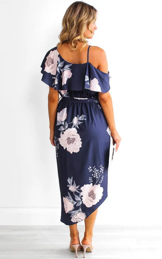 Portia Midi Dress - Navy Floral Aussiehomedecor