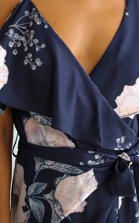Portia Midi Dress - Navy Floral Aussiehomedecor