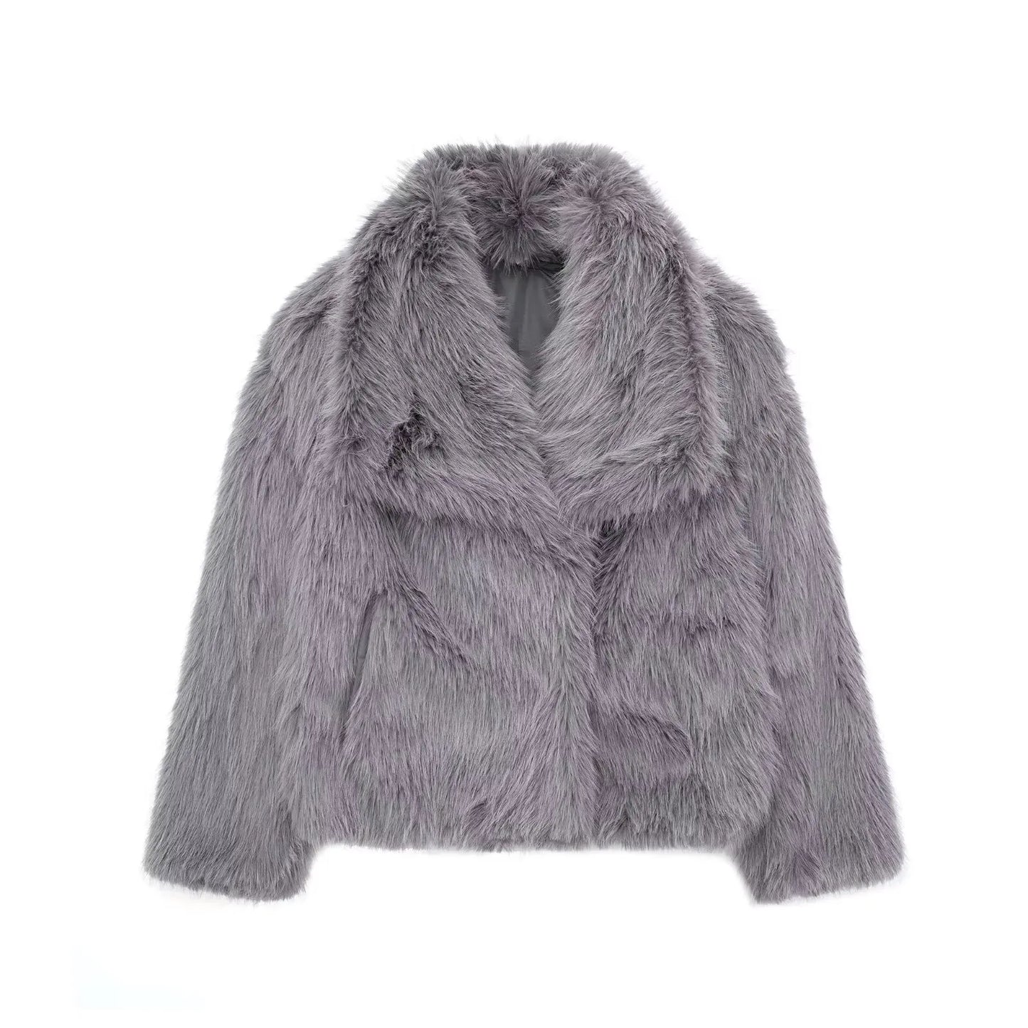 TRAFZA™ Women's Cropped Faux Fur Jacket - Aussie Home Decor