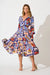 Serena Midi Dress in Blue Multi Postcard Print We Love Fashion