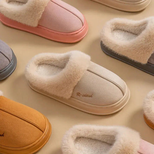SnugSteps™ Unisex Winter Fluffy Slippers – Ultra Soft Indoor Home Slides Aussiehomedecor