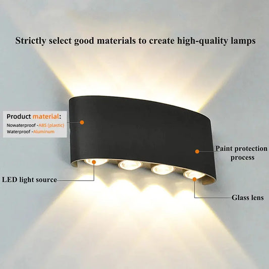 DuoGlow LED Wall Lamp  – Modern Up & Down Indoor/Outdoor Light KICAAO Wall Light Store