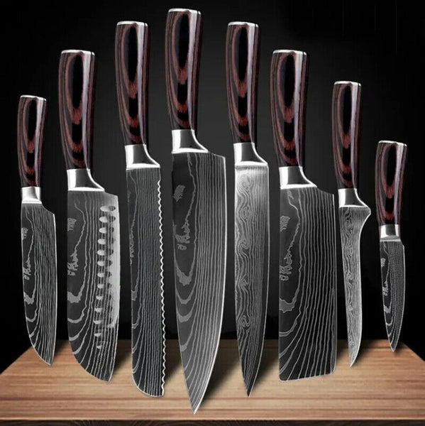 5/8Pcs Sharp Japanese Kitchen Knives Set Professional Stainless Steel Chef Knife