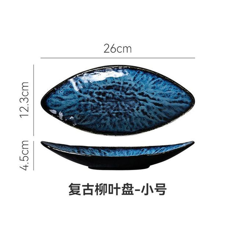 Japanese Style Ins Wind Plate Shaped Ceramic Dinner Plate Creative Fish Plate Sushi Plate Restaurant Dim Sum Plate