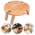 Travel Portable Picnic with Glass Wine Holder Wooden Folding Small Outdoor Table