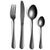 16X Kitchen Dining Cutlery Set Stainless Steel Matt Black Knife Fork Spoon Set