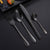 16X Kitchen Dining Cutlery Set Stainless Steel Matt Black Knife Fork Spoon Set